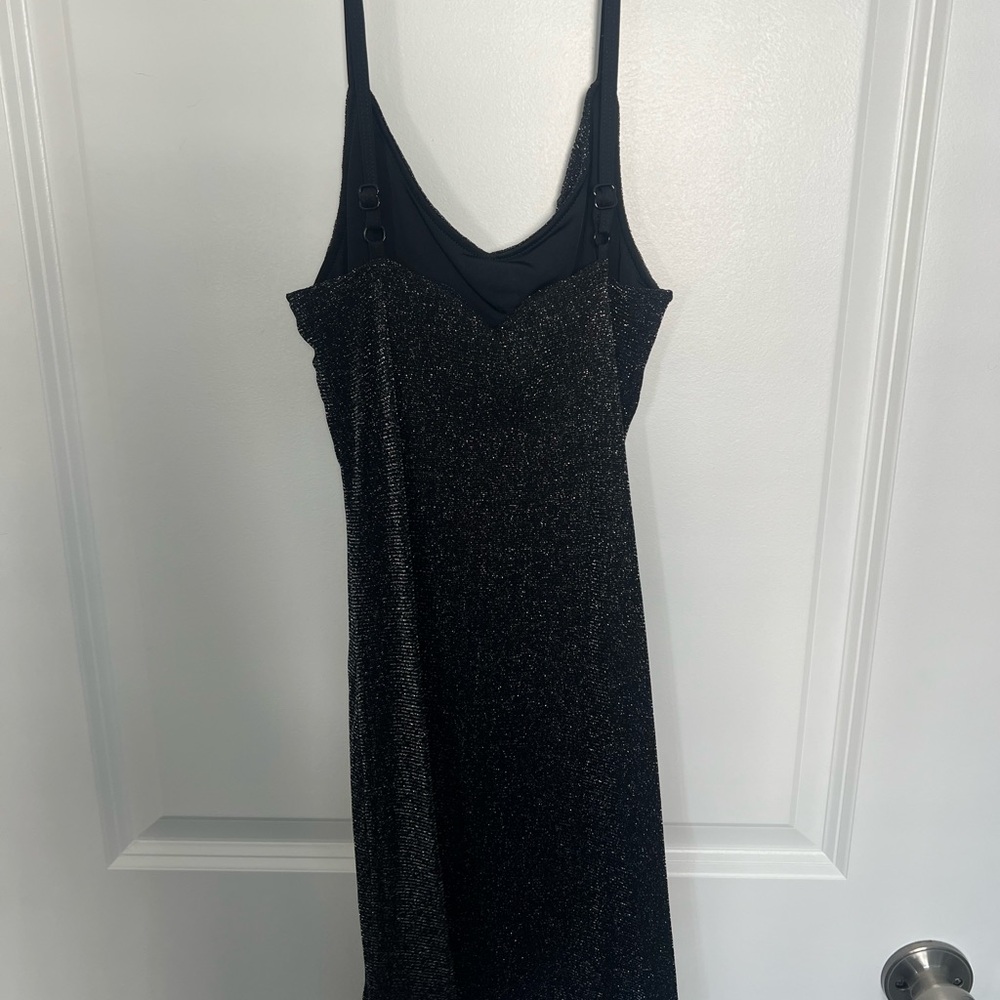 Klassy Network Sparkle Dress with Mesh Overlay - Picture 6 of 7